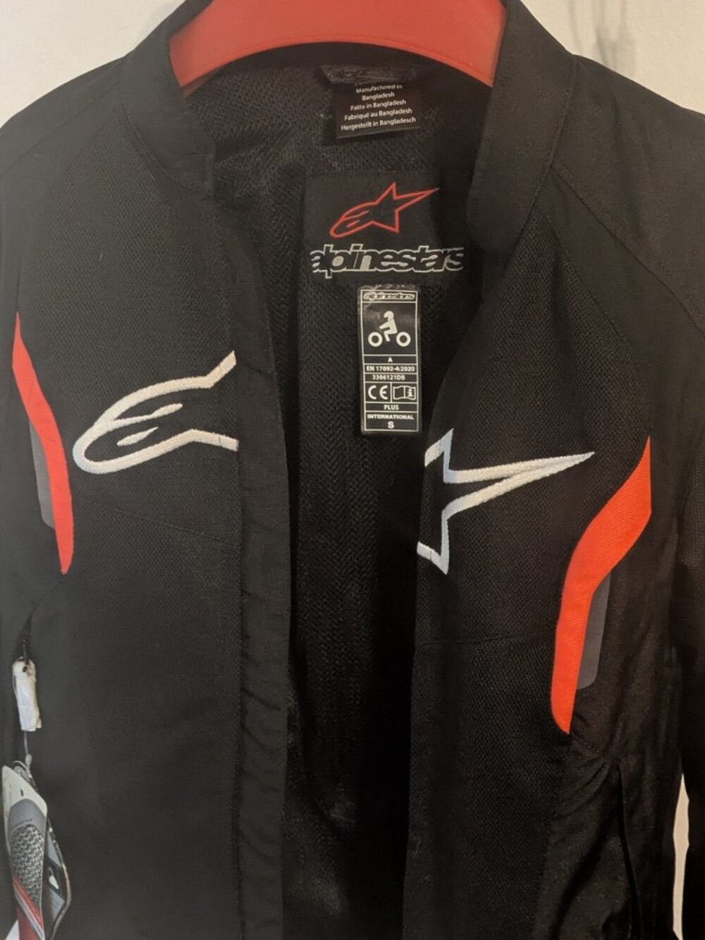 Alpinestars Adult AST V2 Air Motorcycle Jacket black/red NWT Small